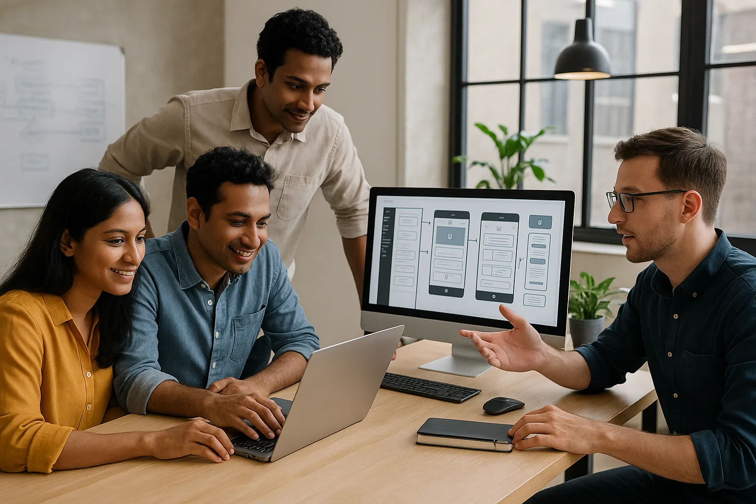Chennai software developers collaborating with business owners to build custom software applications in a modern workspace