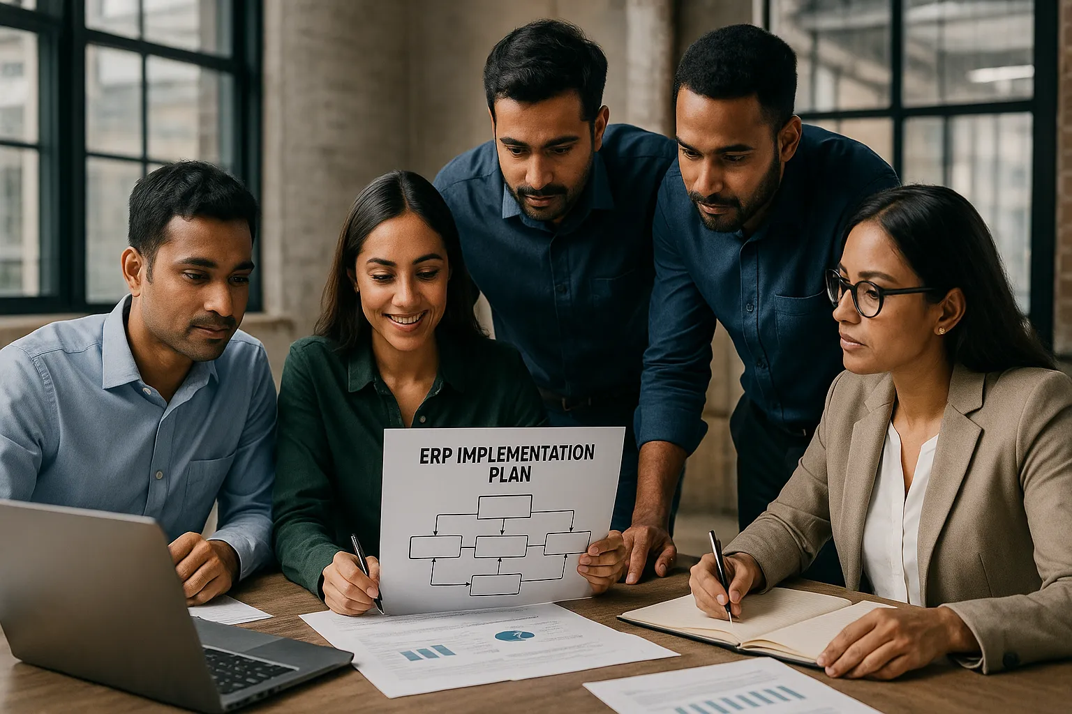 “Tech team planning an ERP implementation strategy for a Chennai-based manufacturing company”