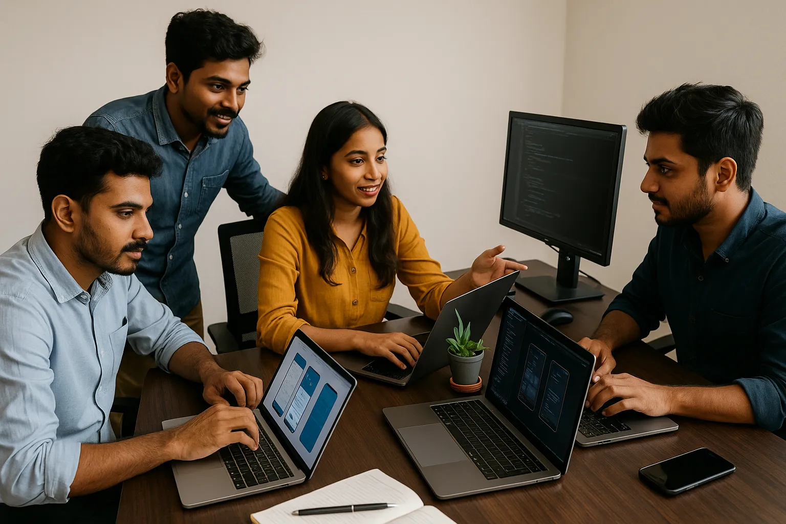 Digital solution experts in Chennai working on web and mobile platforms in a collaborative tech environment