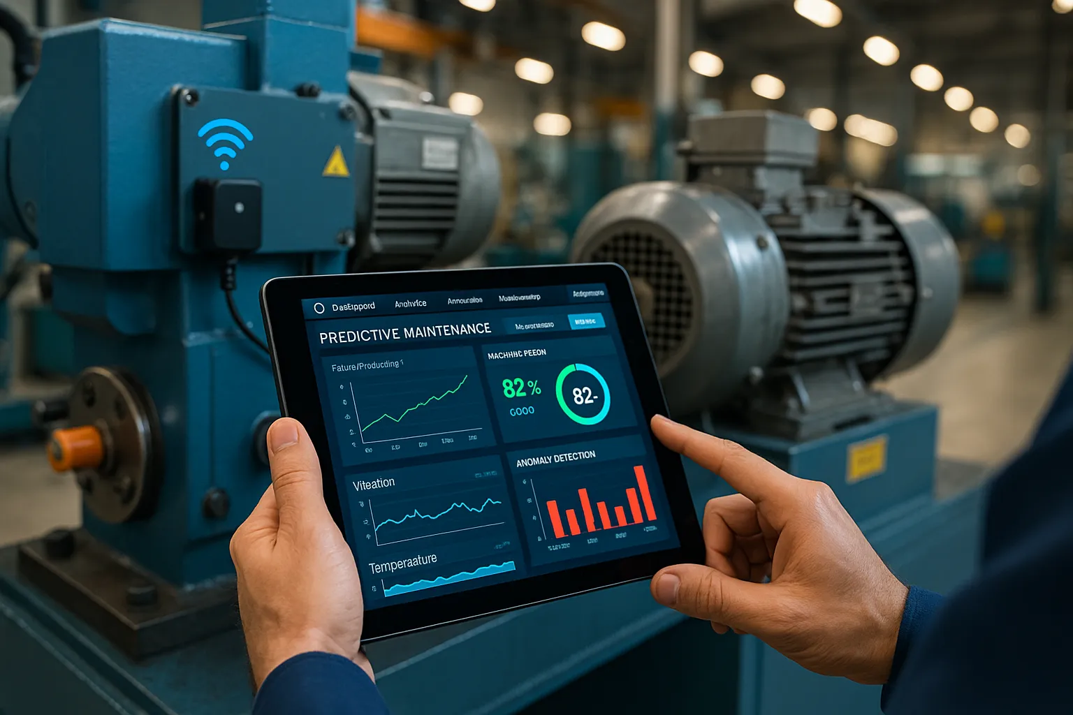 IoT predictive maintenance dashboard monitoring machine health in real time