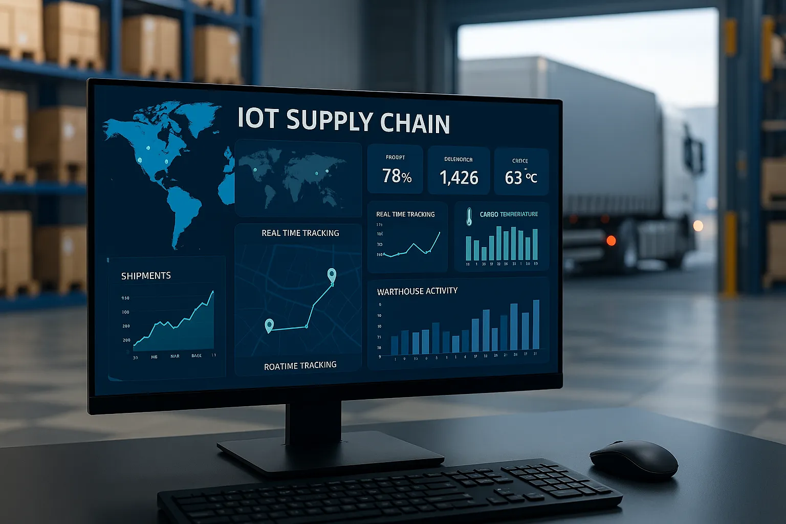 IoT supply chain dashboard with real-time shipment and inventory tracking