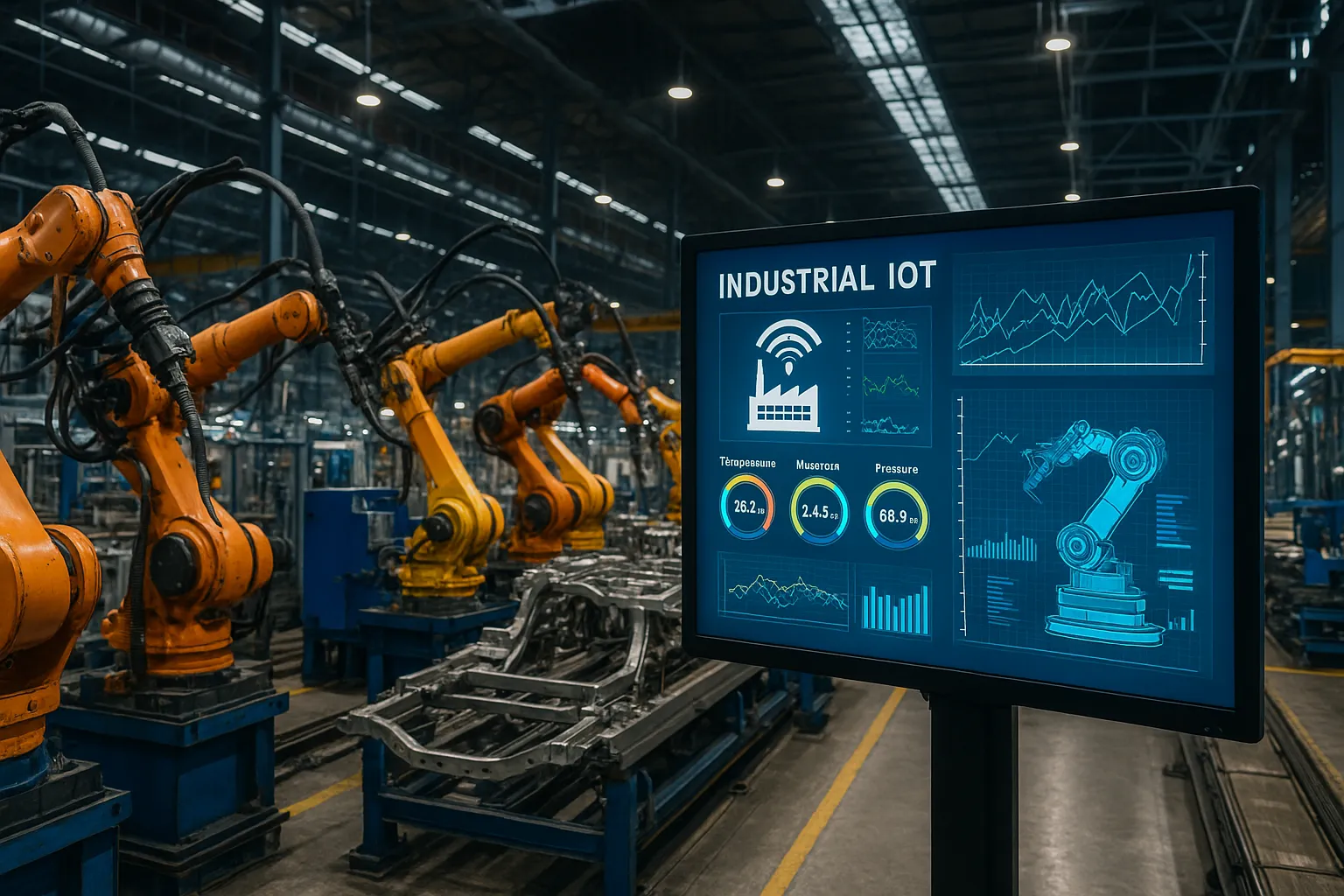 Chennai factory equipped with advanced industrial IoT sensors, edge devices, and monitoring systems