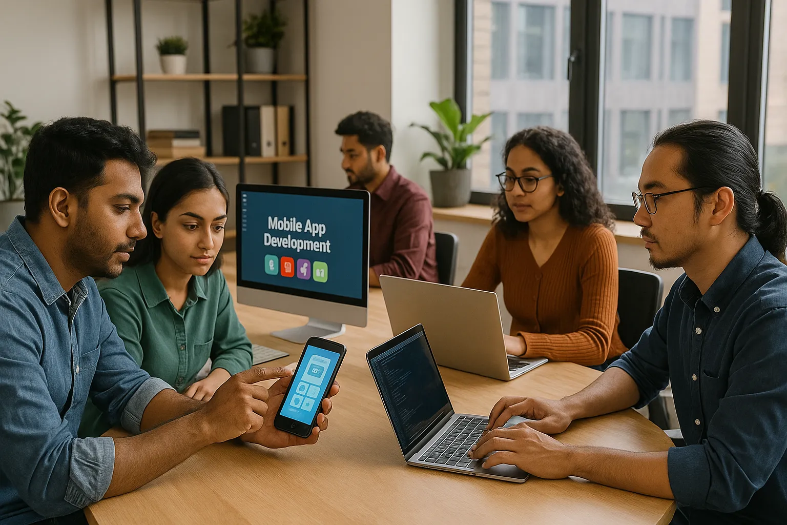 “Tech4LYF developers building mobile apps in Chennai office”