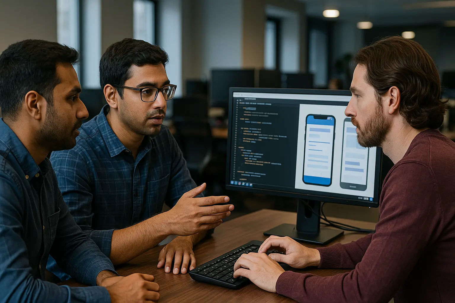 Cross-platform app developers in Chennai working on Android, iOS, and web applications at Tech4LYF Corporation