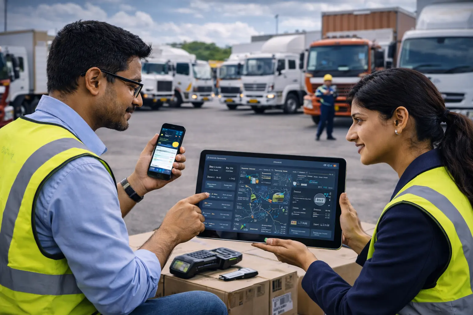 Logistics Mobile App Development for Chennai Transport Companies used in fleet management environment