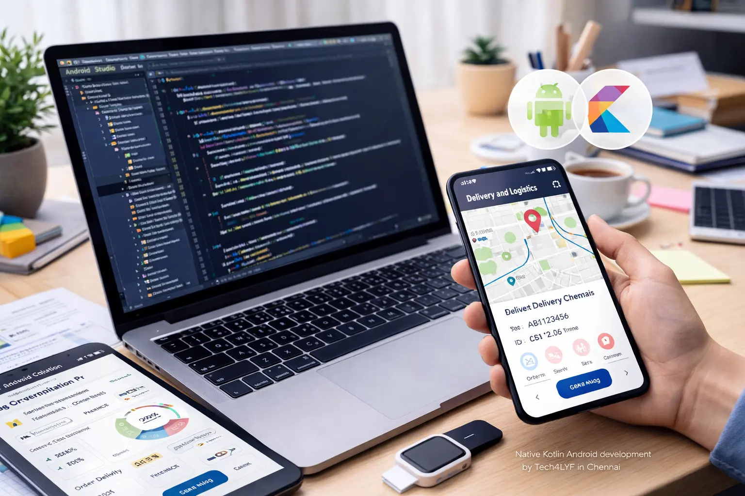 Android app development company Chennai building native Kotlin applications in Android Studio