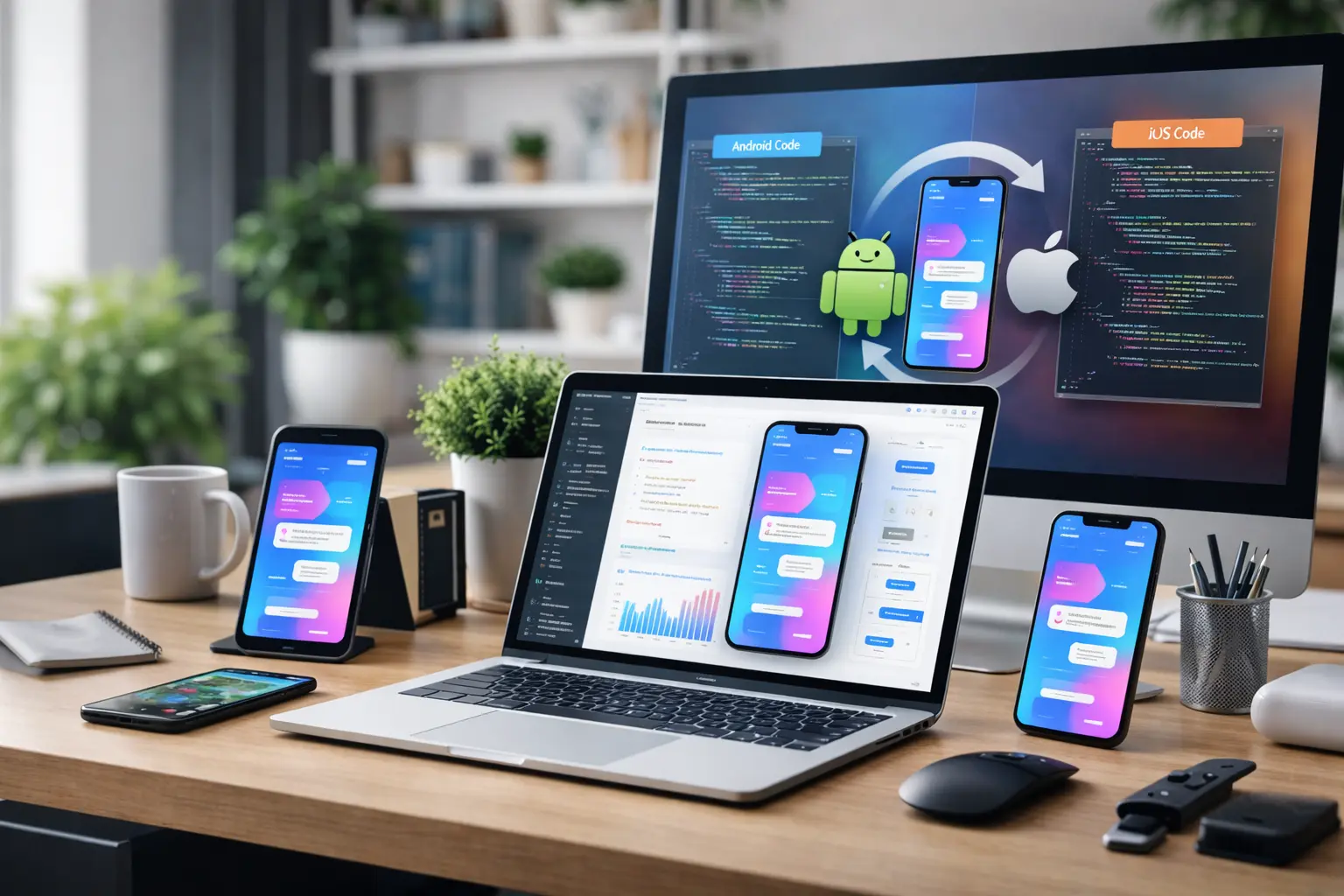 Cross-platform app development company India - Flutter and React Native experts building Android and iOS apps from single codebase