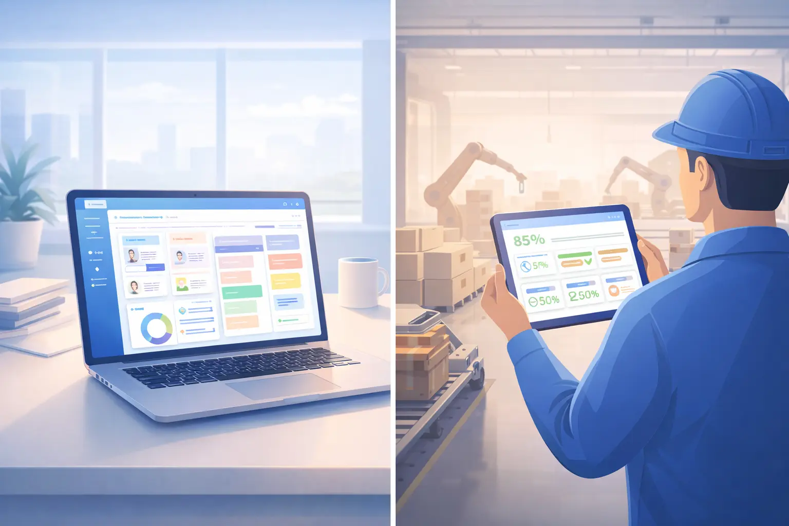 Zoho One vs Tech4LYF HQ — office vs factory operations comparison