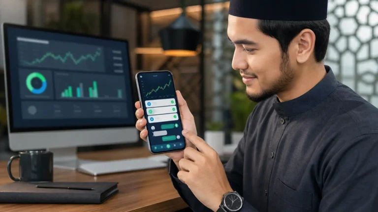 AI-powered halal stock screening app for Muslim users with stock value halal haram status and Islamic finance chatbot support