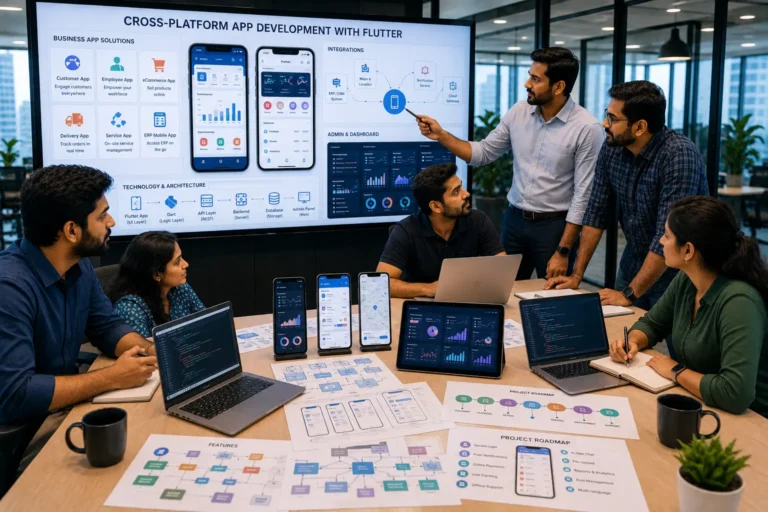 Flutter app development company in Chennai building Android iOS customer employee eCommerce delivery and ERP-connected mobile applications