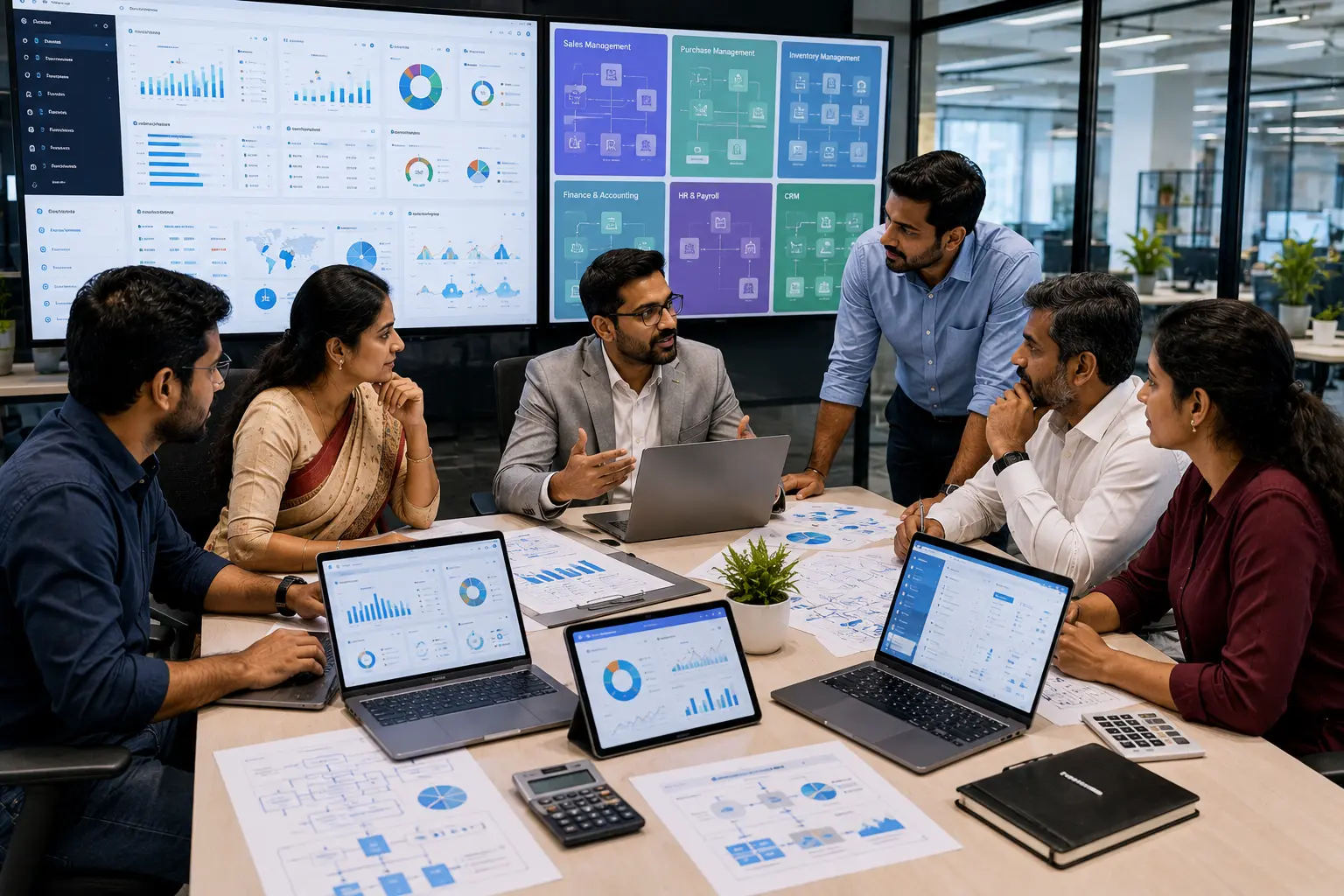 ERP software company in Chennai helping Indian businesses manage sales inventory purchase finance HR manufacturing CRM reports and automation