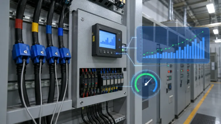 Industrial energy monitoring system with IIoT smart meters tracking electricity consumption in an Indian factory