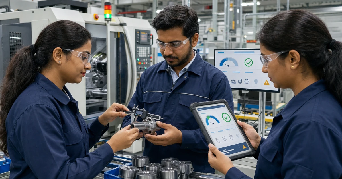 Digital in-process quality inspection on a manufacturing shop floor