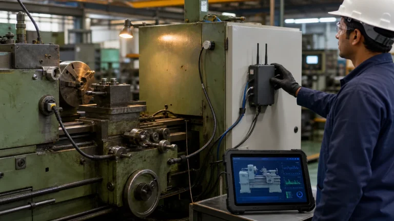 Digital twin retrofit for a legacy industrial machine using sensors, PLC data and an edge gateway