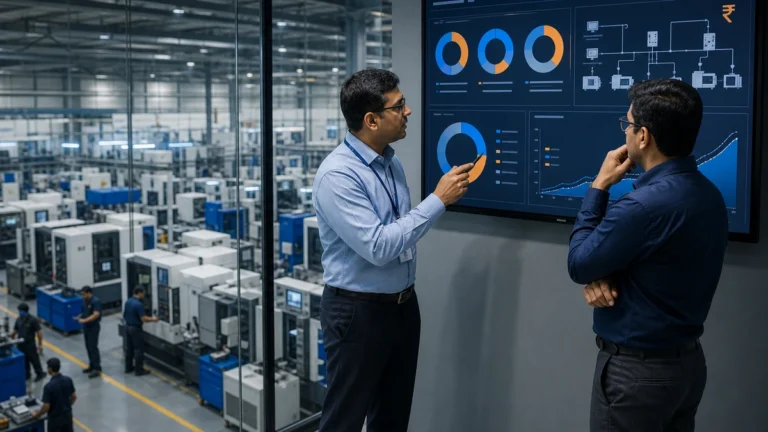 OEE software cost in India with factory dashboard and ROI analysis